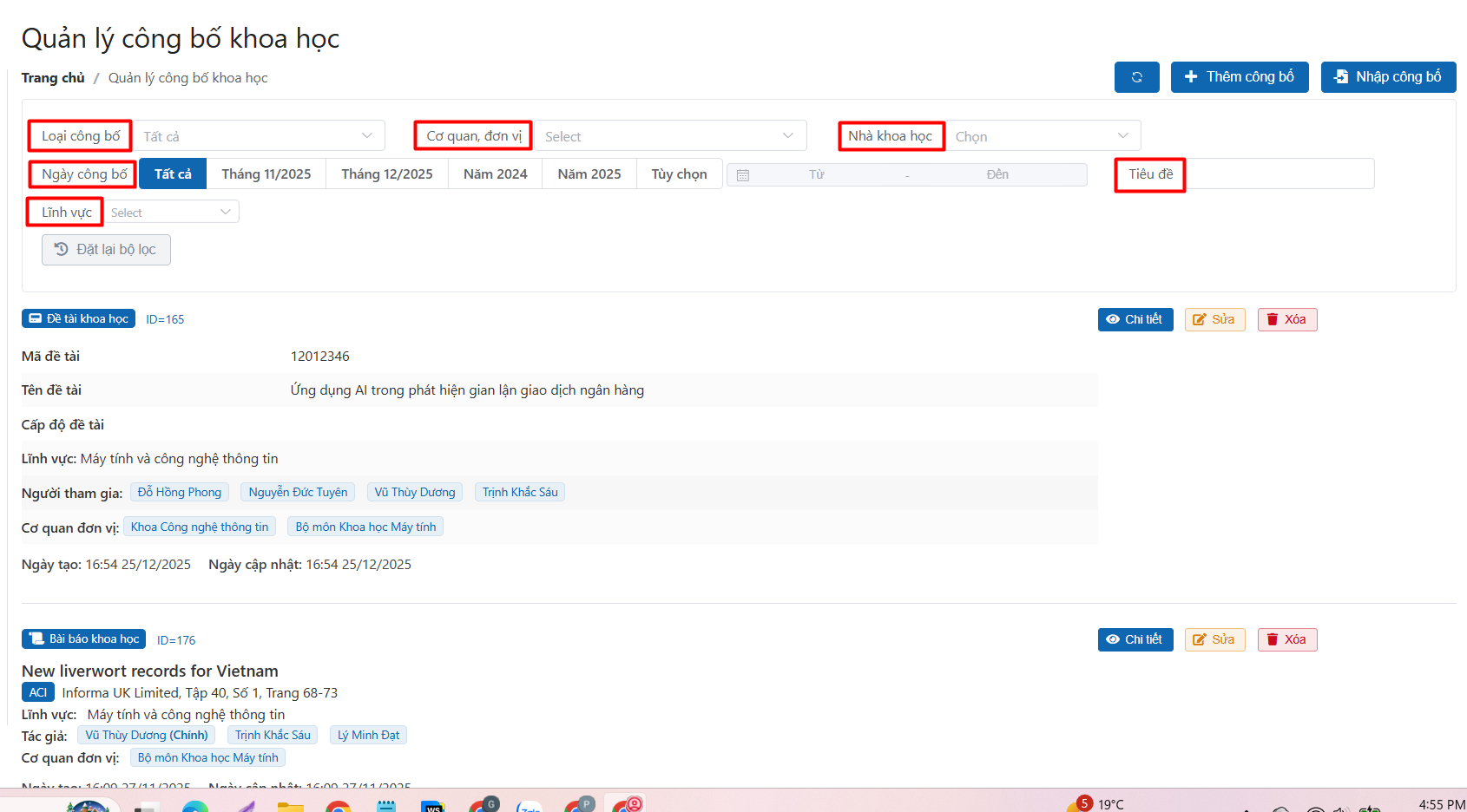 Quản lý công bố