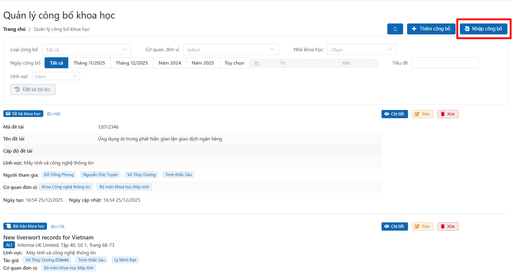 Quản lý công bố