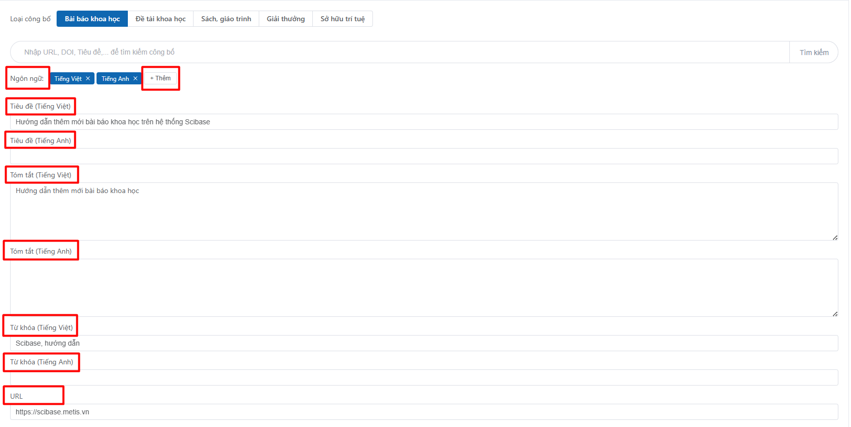 Thêm công bố khoa học