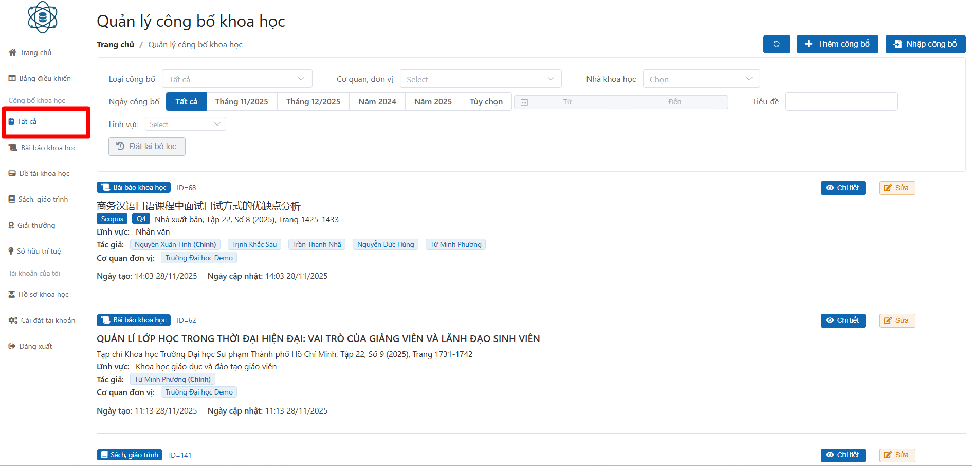 Thêm công bố khoa học