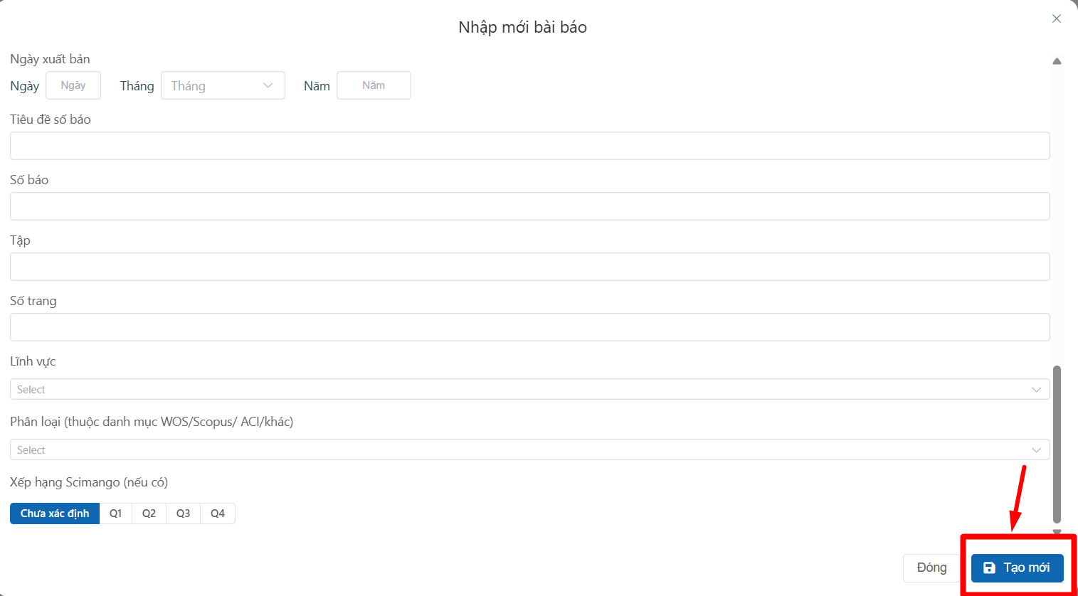 Thêm công bố khoa học