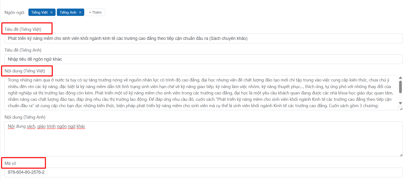 Thêm công bố khoa học