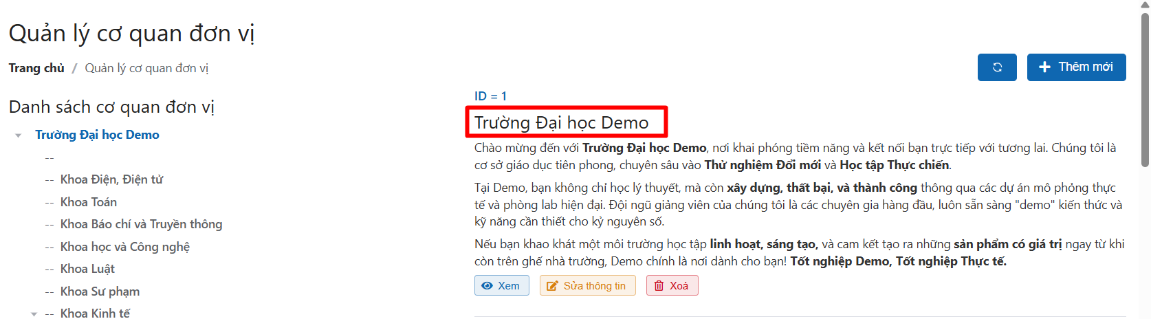 Thêm cơ quan đơn vị