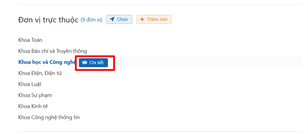 Chỉnh sửa cơ quan đơn vị