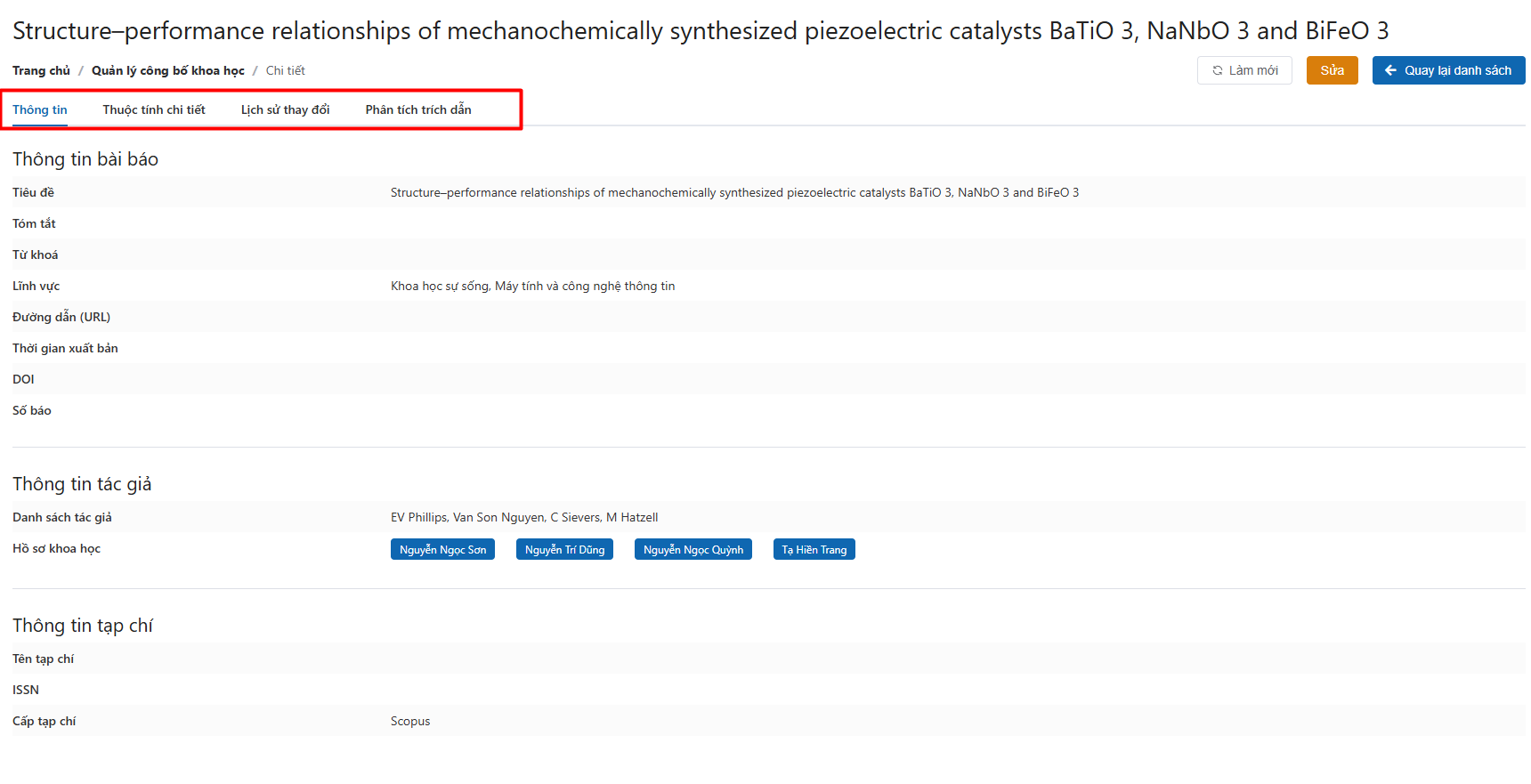 Công bố khoa học