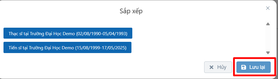 chỉnh sửa thông tin