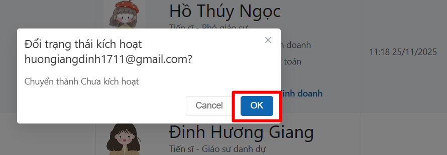 chỉnh sửa thông tin