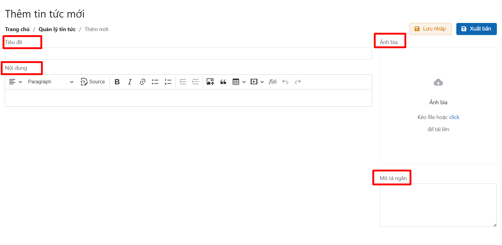 Quản lý tin tức bài viết