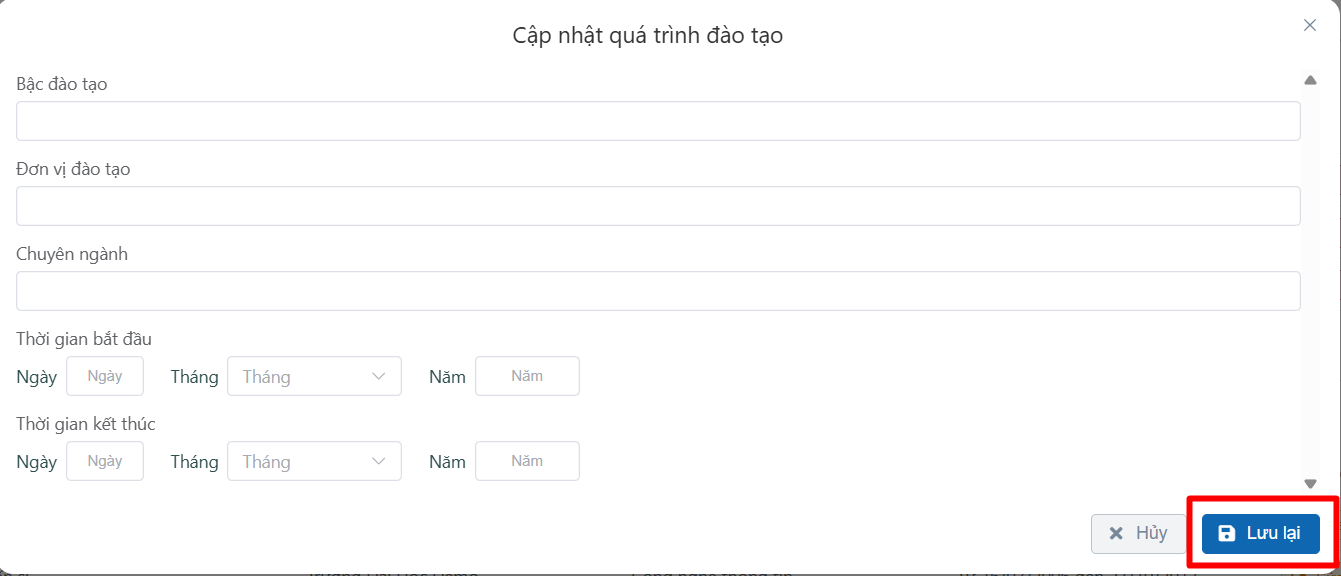 Cập nhật thông tin cá nhân